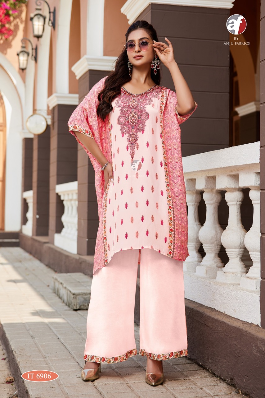 Anju Fabrics Kaftan Kurtis With Bottom Size Set collection 3