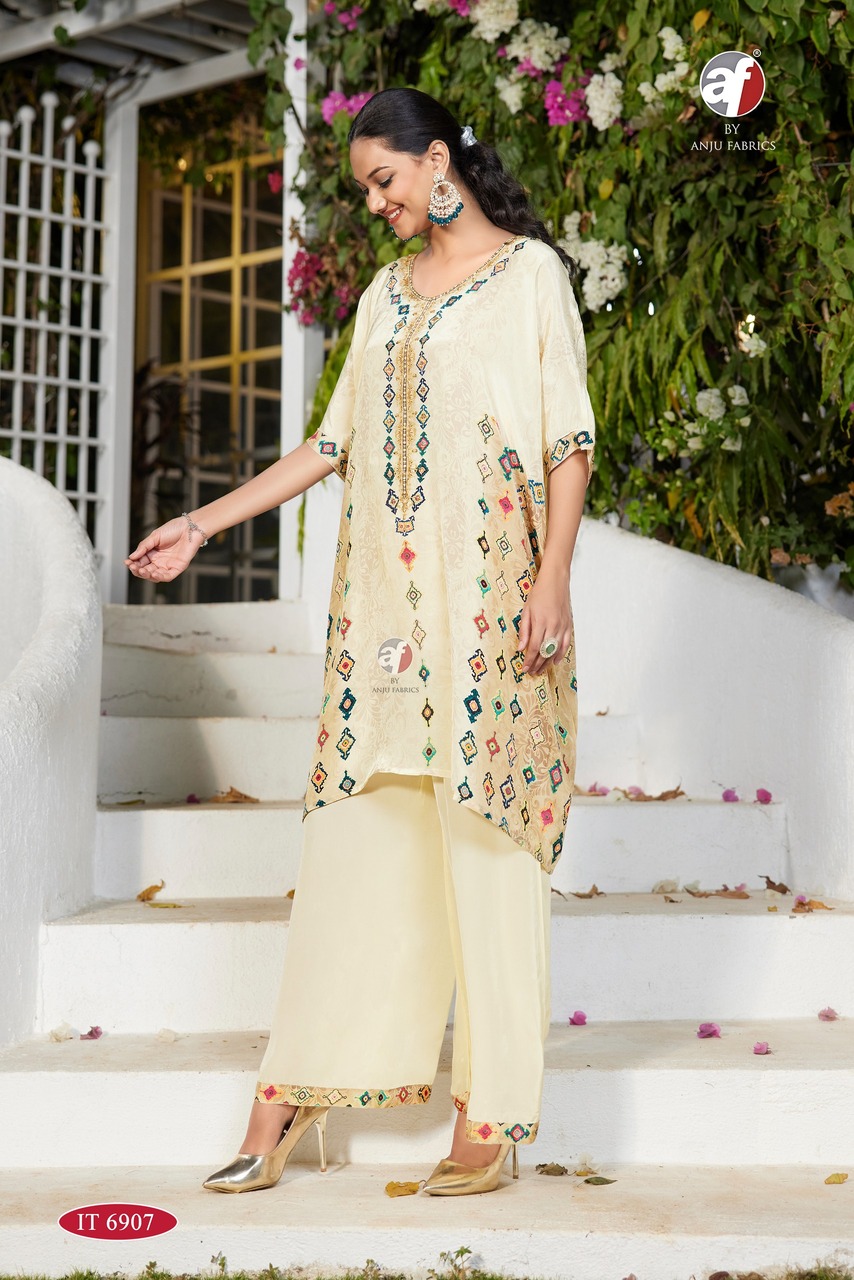 Anju Fabrics Kaftan Kurtis With Bottom Size Set collection 4