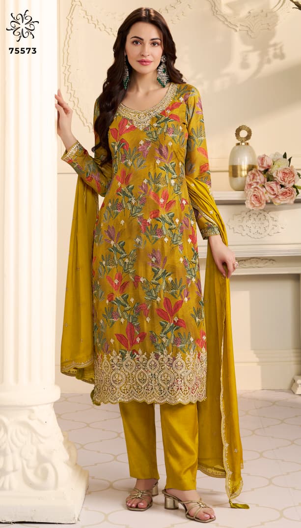 Kuleesh By Vinay Gun Gun Dress Materials Size Set collection 4