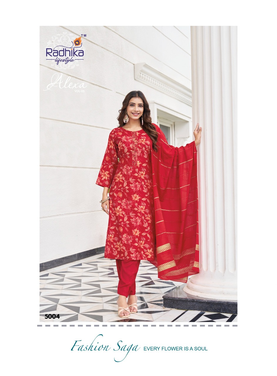 Radhika Lifestyle Alexa Vol 5 Printed Salwar Kameez Catalog collection 6