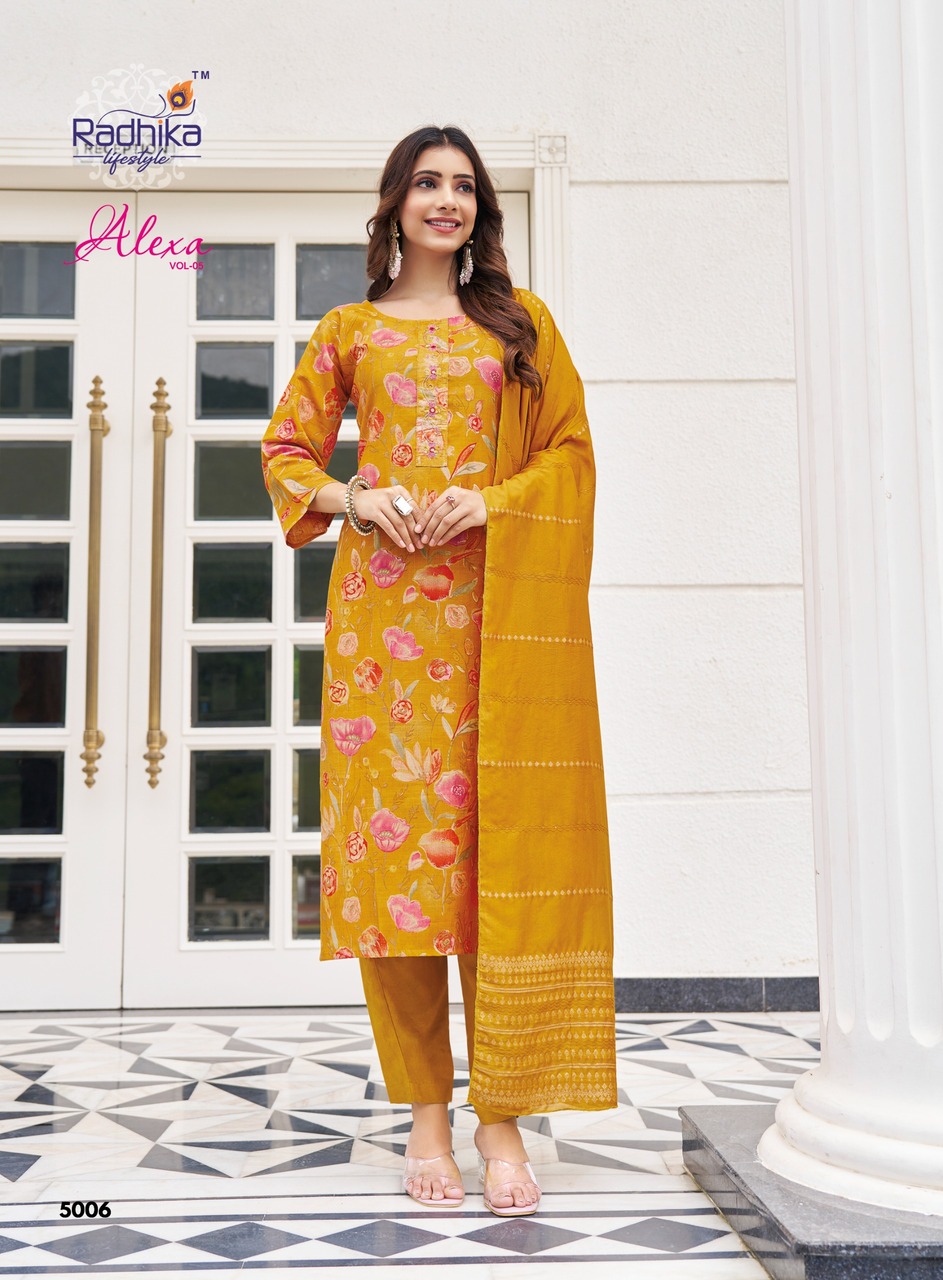 Radhika Lifestyle Alexa Vol 5 Printed Salwar Kameez Catalog collection 2