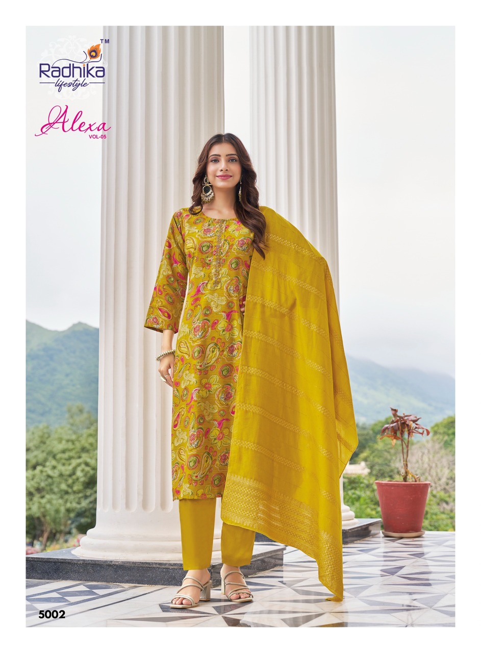 Radhika Lifestyle Alexa Vol 5 Printed Salwar Kameez Catalog collection 10