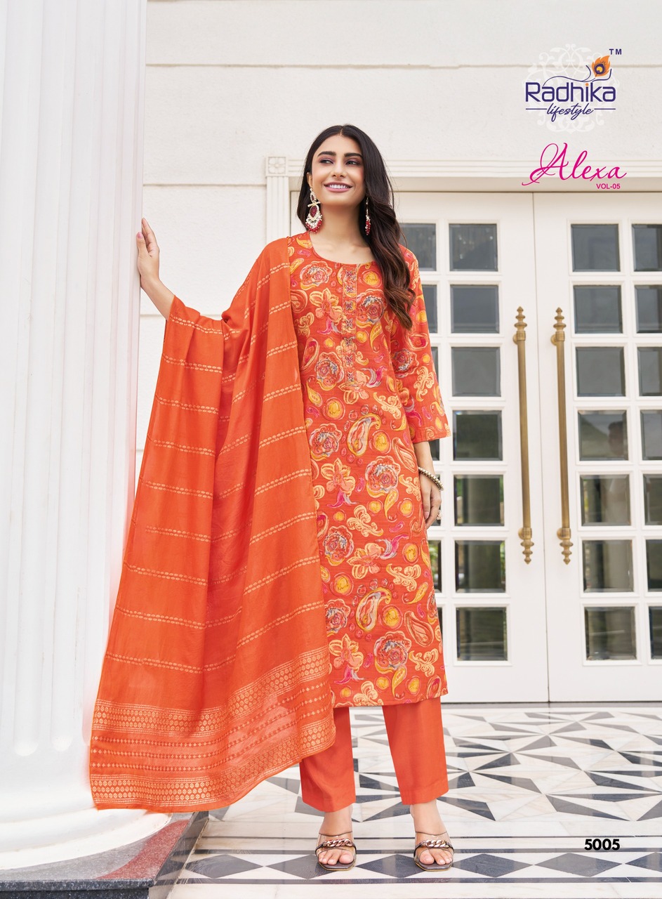 Radhika Lifestyle Alexa Vol 5 Printed Salwar Kameez Catalog collection 3