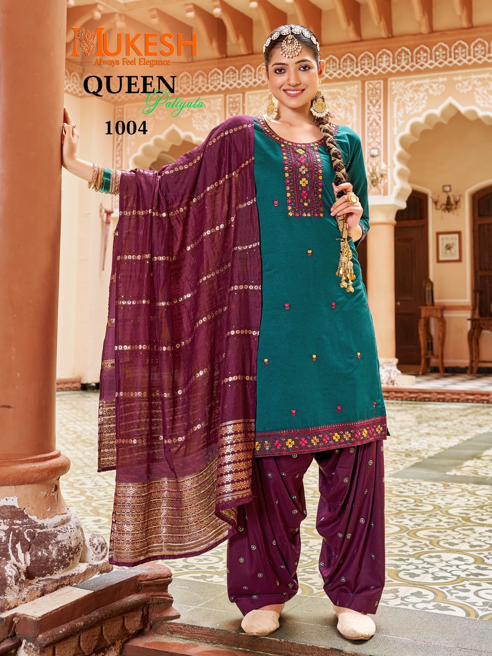 Mukesh Queen Patiyala Embroidery Salwar Kameez Catalog collection 19