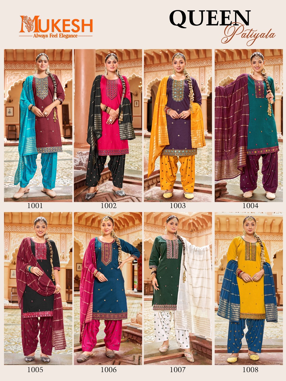 Mukesh Queen Patiyala Embroidery Salwar Kameez Catalog collection 7