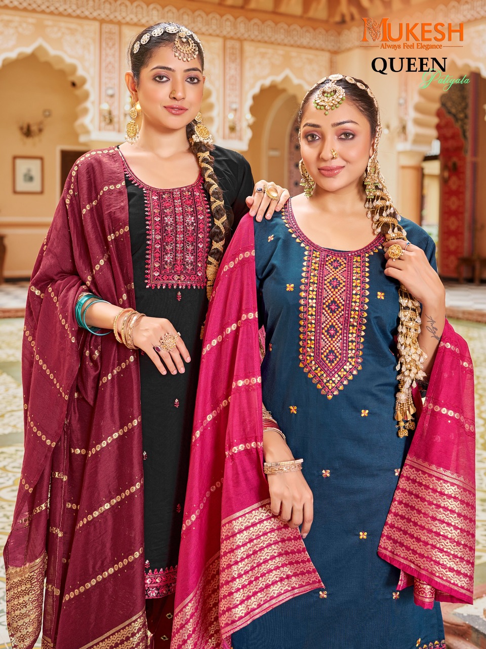 Mukesh Queen Patiyala Embroidery Salwar Kameez Catalog collection 13
