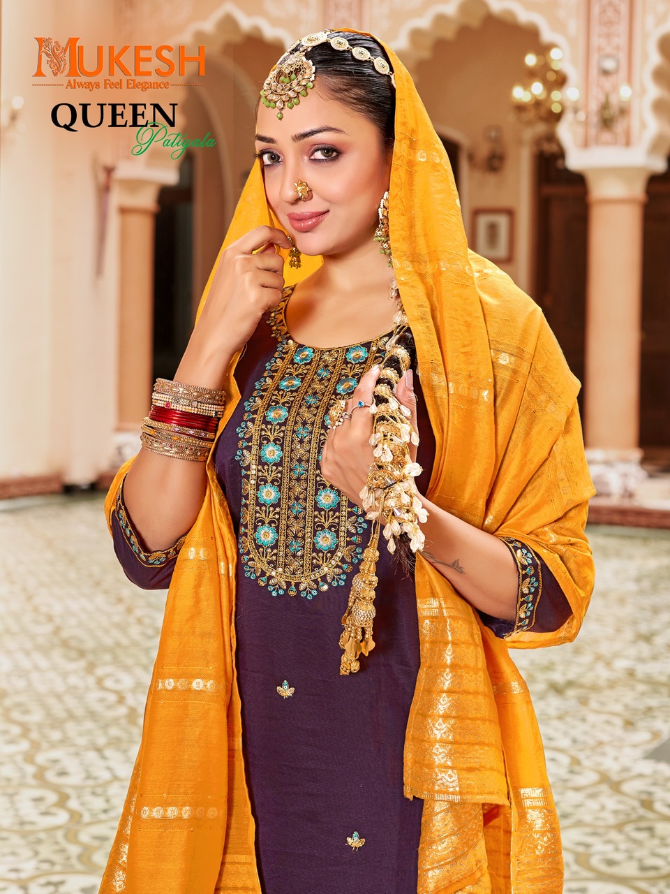 Mukesh Queen Patiyala Embroidery Salwar Kameez Catalog collection 11