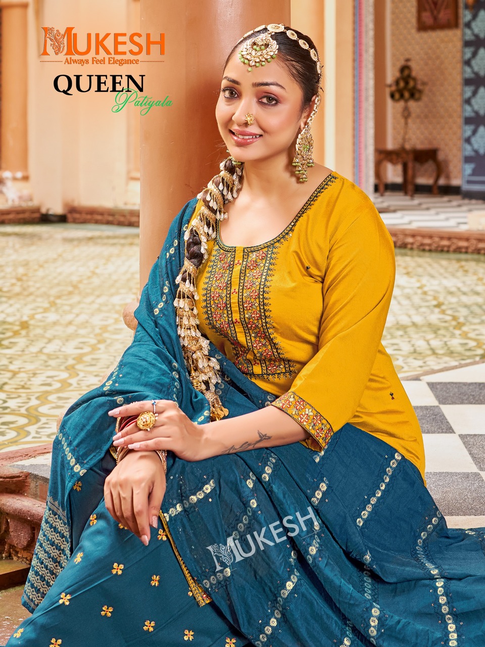Mukesh Queen Patiyala Embroidery Salwar Kameez Catalog collection 8