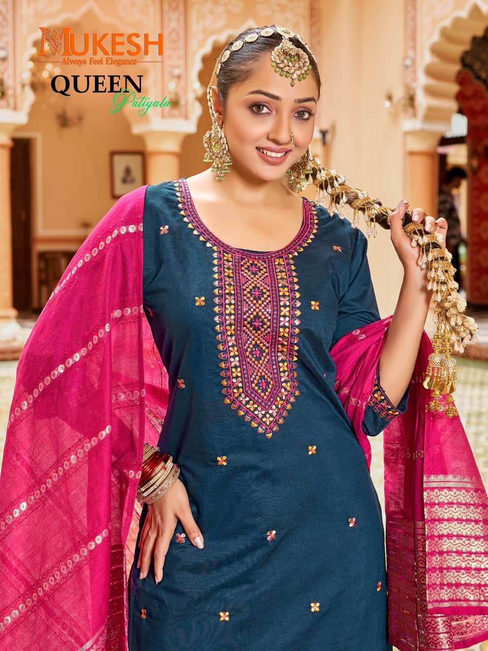 Mukesh Queen Patiyala Embroidery Salwar Kameez Catalog collection 14