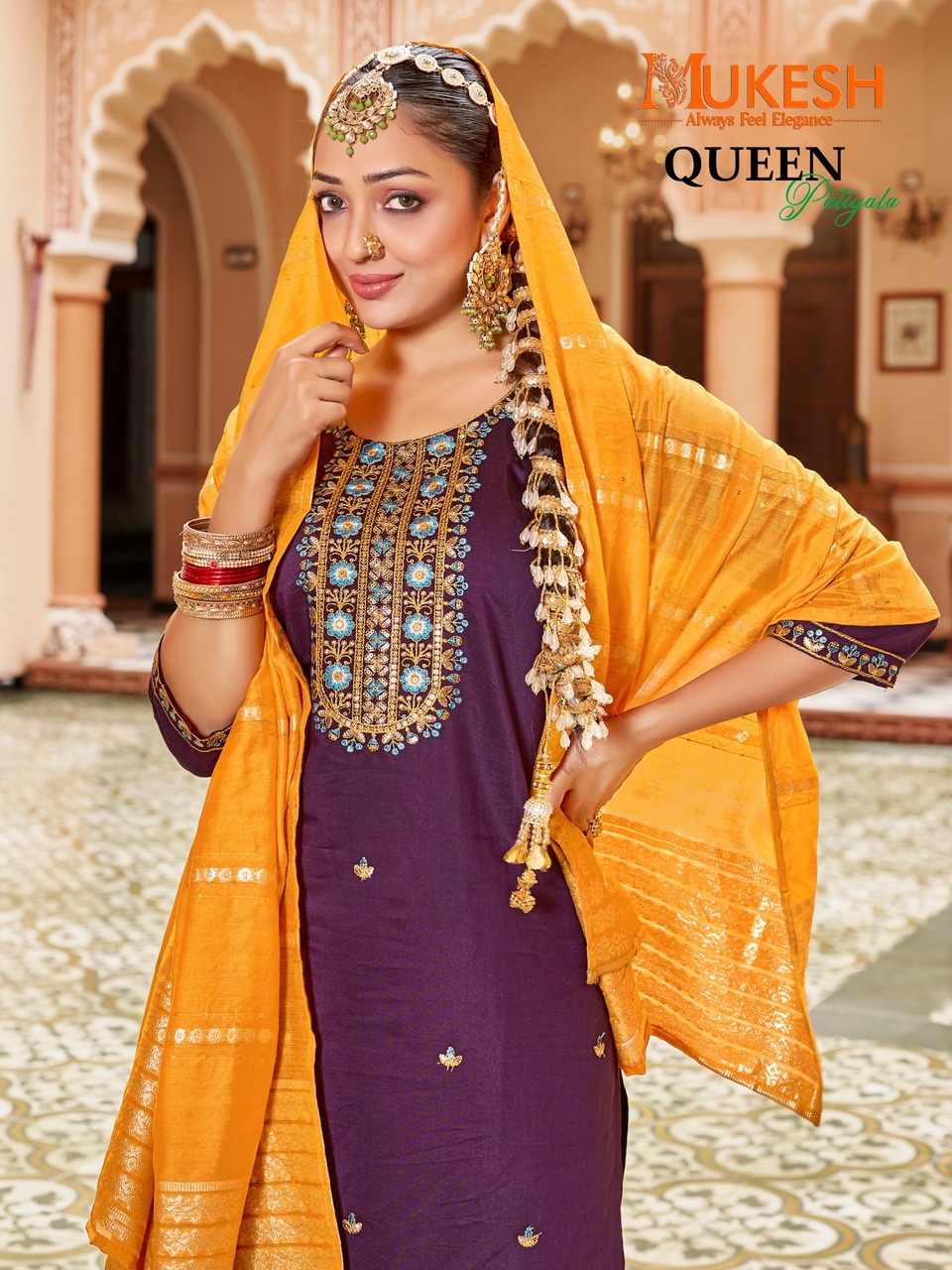 Mukesh Queen Patiyala Embroidery Salwar Kameez Catalog collection 20