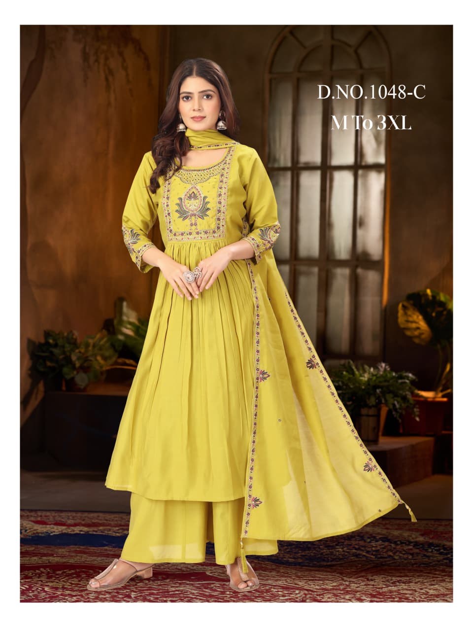 Reevika Flary Kurti Palazzo Dupatta Size Set collection 1