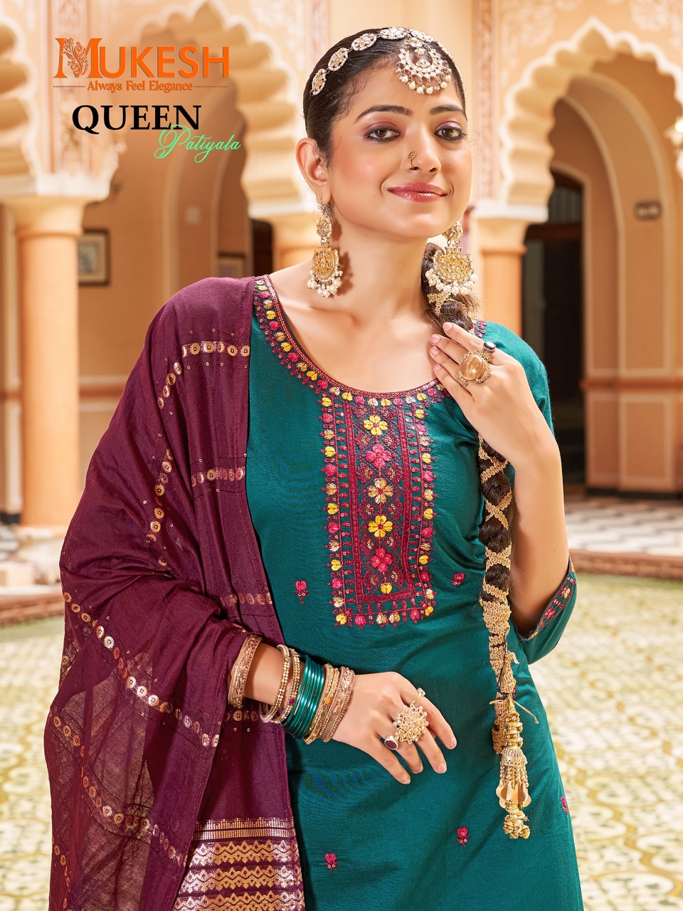 Mukesh Queen Patiyala Embroidery Salwar Kameez Catalog collection 18