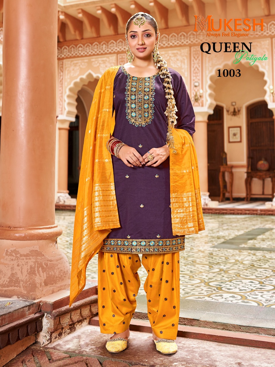 Mukesh Queen Patiyala Embroidery Salwar Kameez Catalog collection 5