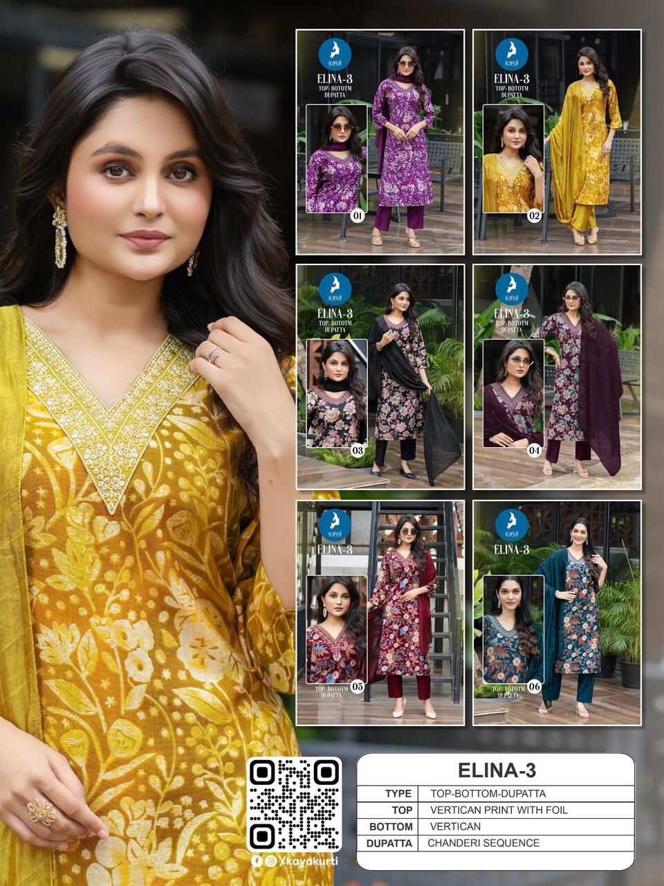 Kaya Kurti Elina Vol 3 Printed Salwar Kameez Catalog collection 4