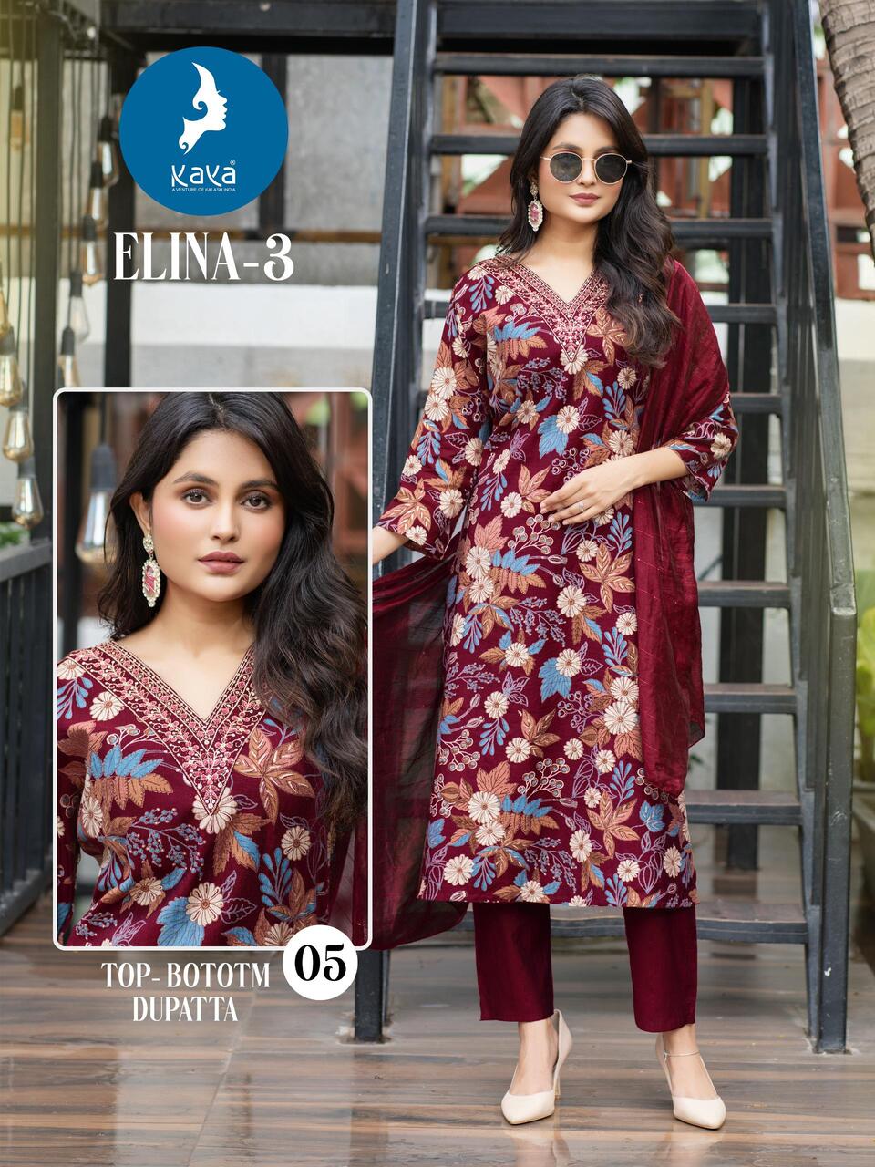 Kaya Kurti Elina Vol 3 Printed Salwar Kameez Catalog collection 7