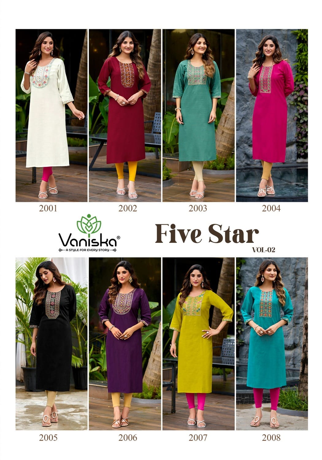 Vaniska Five Star Vol 2 Embroidery Kurti Catalog collection 6