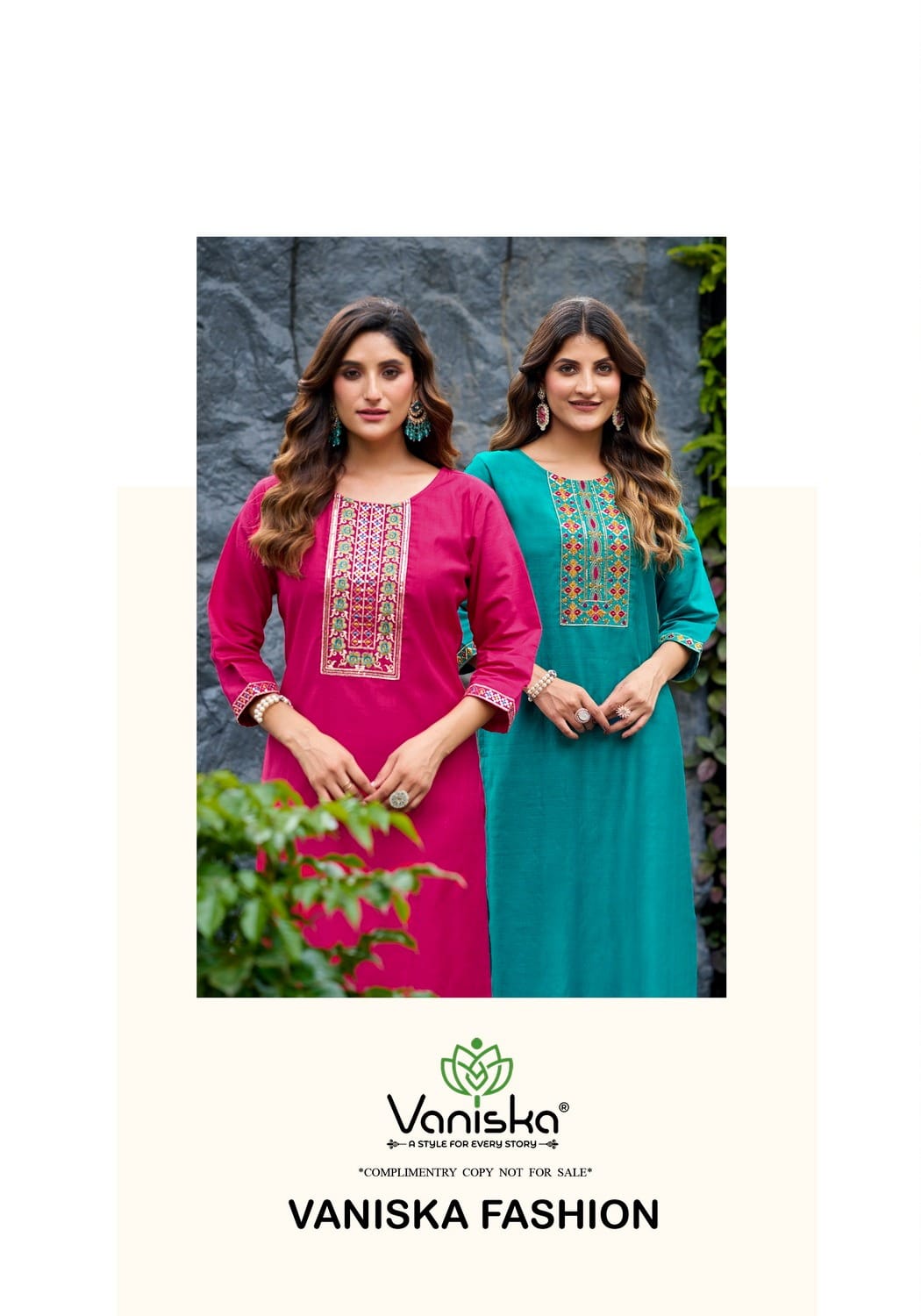 Vaniska Five Star Vol 2 Embroidery Kurti Catalog collection 9