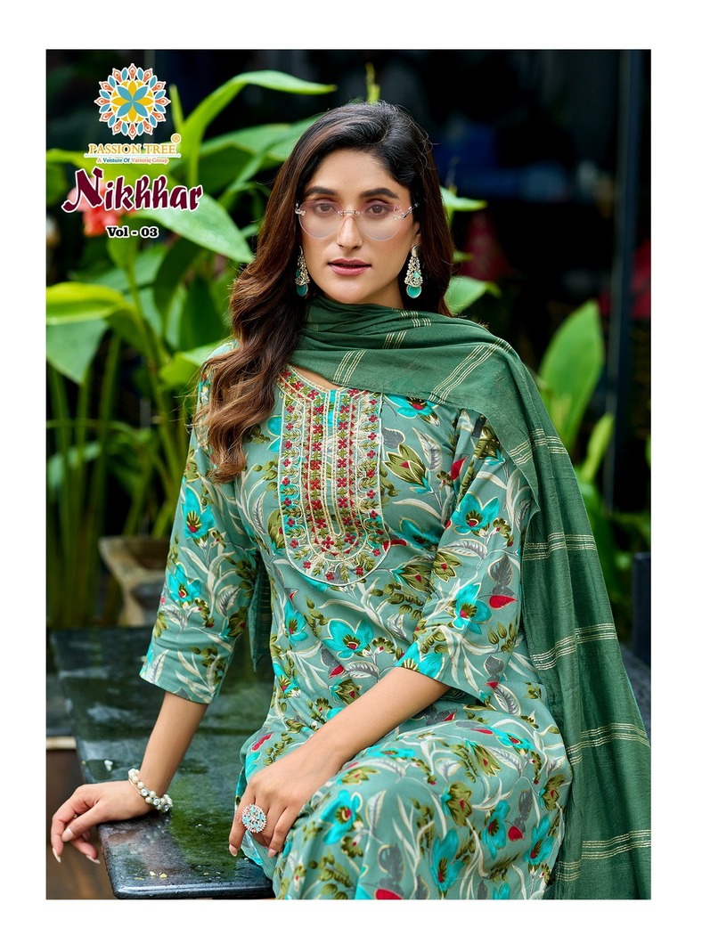 Passion Tree Nikhaar Vol 3 Printed Salwar Kameez Catalog collection 11