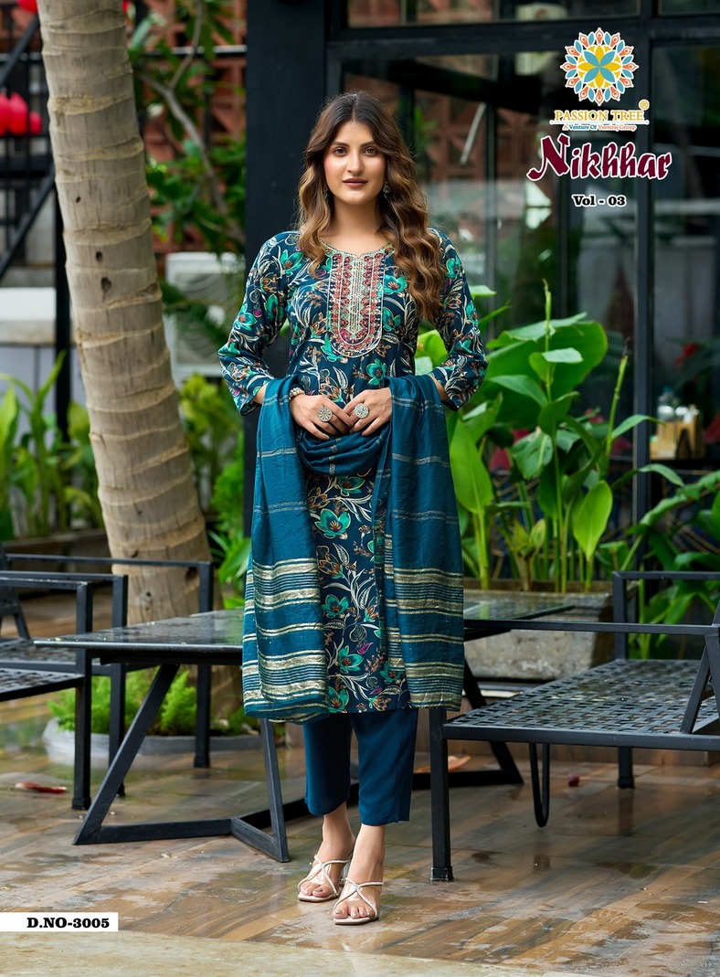 Passion Tree Nikhaar Vol 3 Printed Salwar Kameez Catalog collection 6