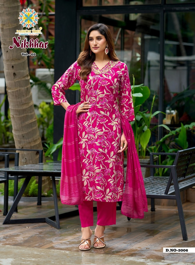 Passion Tree Nikhaar Vol 3 Printed Salwar Kameez Catalog collection 5
