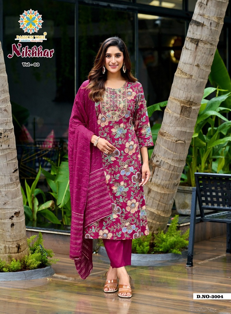 Passion Tree Nikhaar Vol 3 Printed Salwar Kameez Catalog collection 7