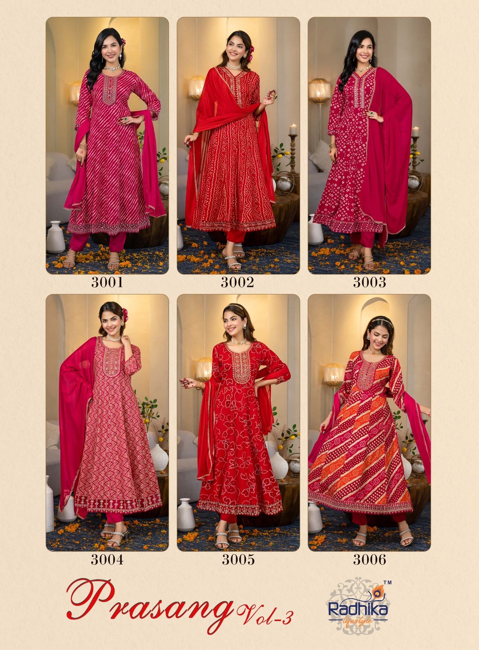 Radhika Lifestyle Prasang Vol 3 Anarkali Suits Catalog collection 1