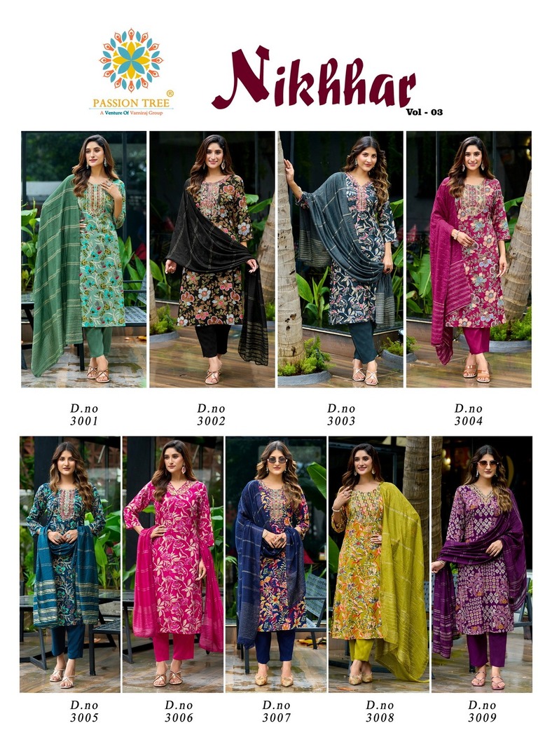 Passion Tree Nikhaar Vol 3 Printed Salwar Kameez Catalog collection 12