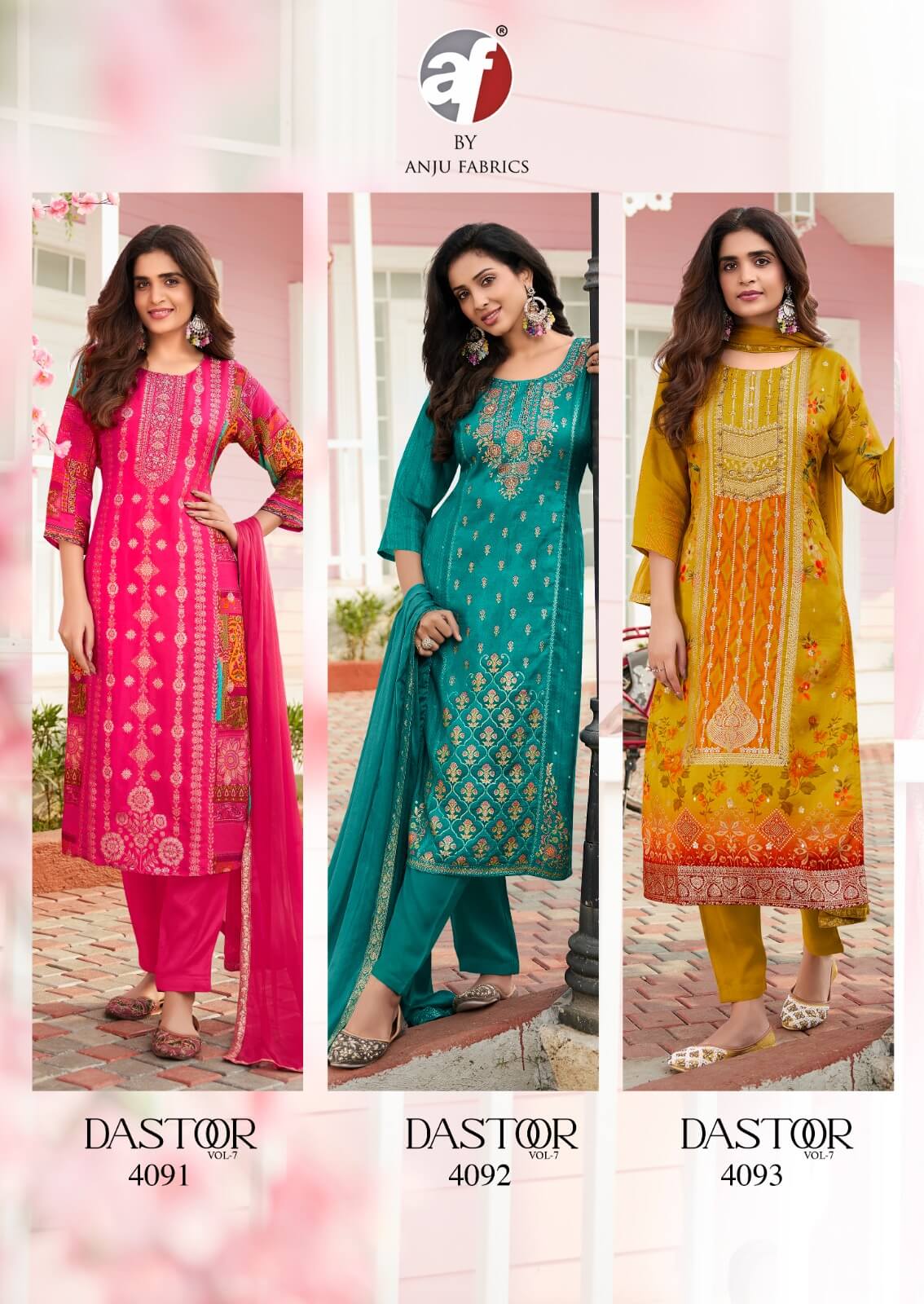 Anju Fabrics Dastoor Vol 7 Embroidery Catalog collection 5