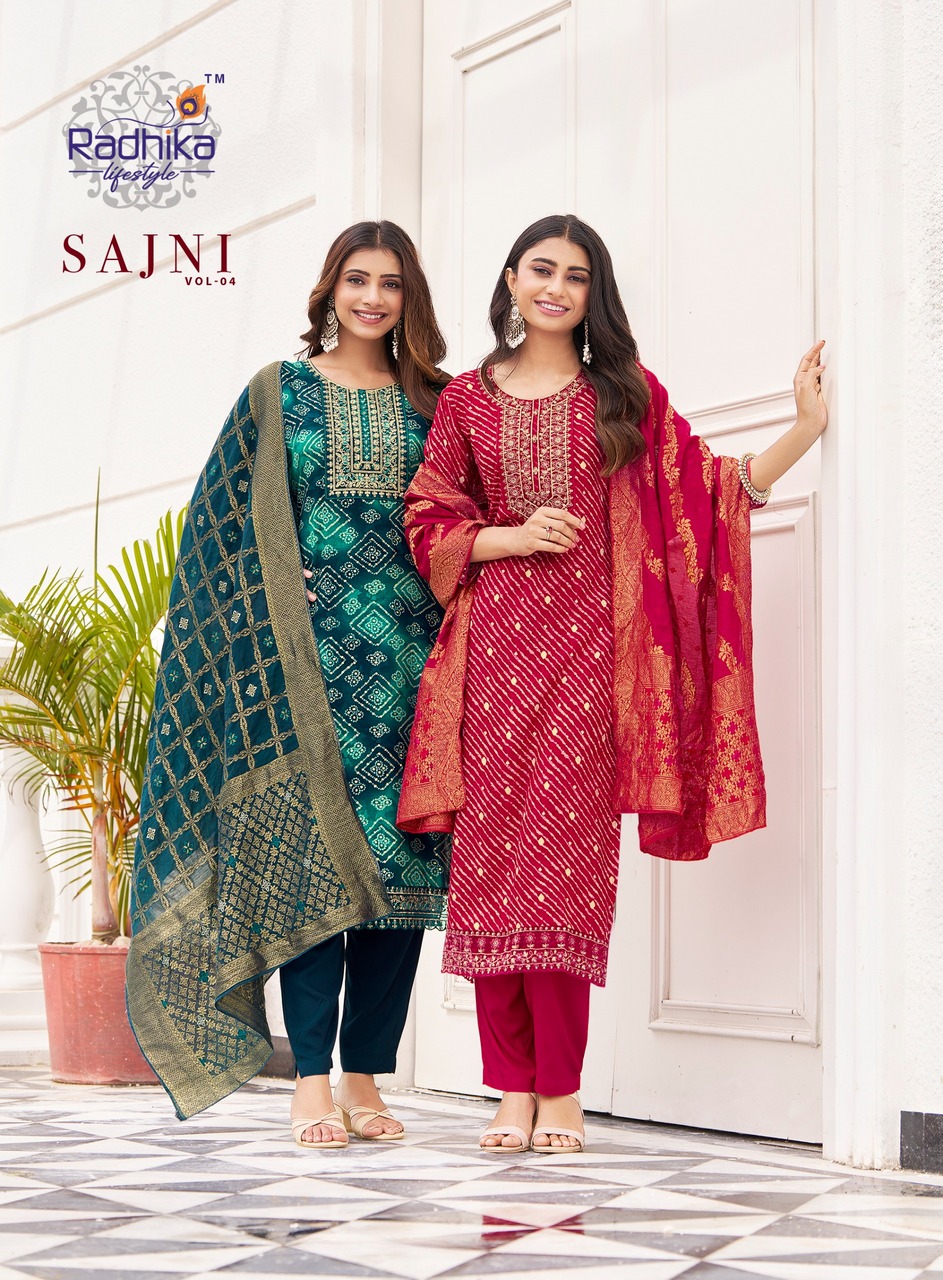 Radhika Lifestyle Sajni Vol 4  Printed Salwar Kameez Catalog collection 1