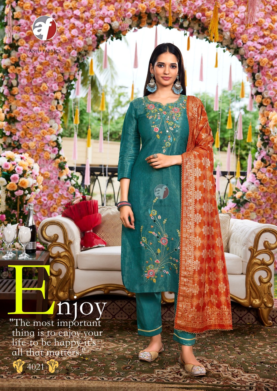 Anju Fabrics Rangat Embroidery Salwar Kameez Catalog collection 5