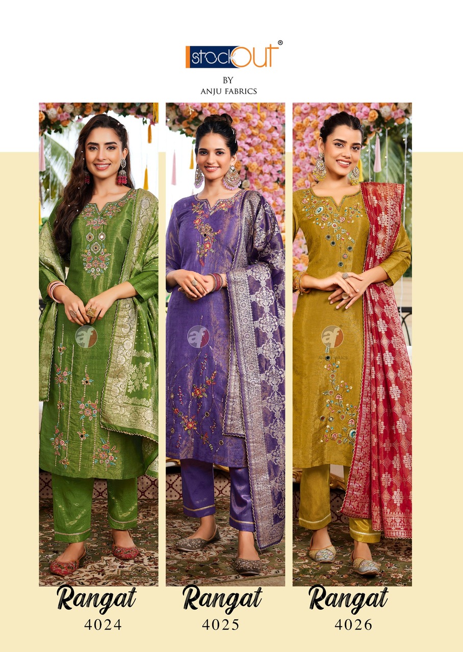 Anju Fabrics Rangat Embroidery Salwar Kameez Catalog collection 14