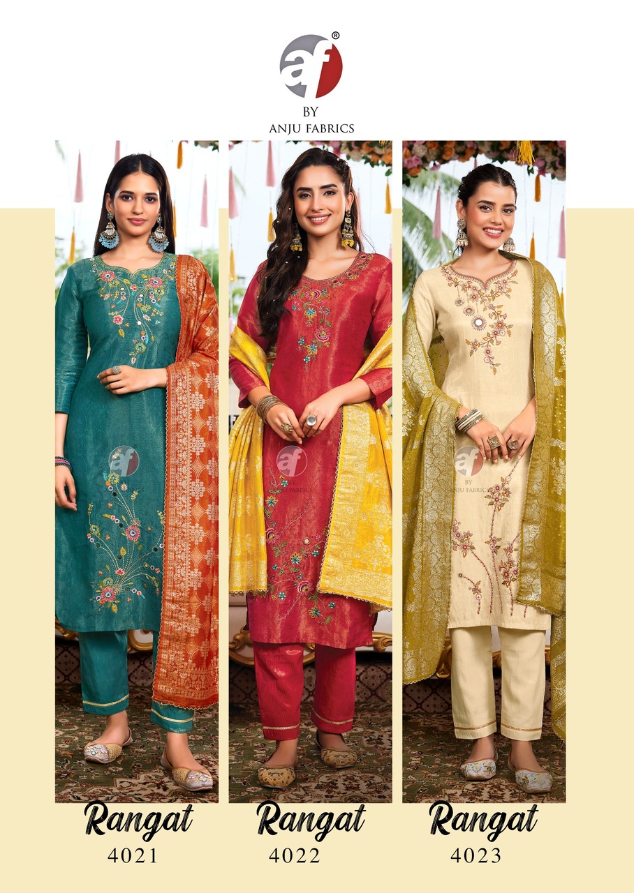 Anju Fabrics Rangat Embroidery Salwar Kameez Catalog collection 4