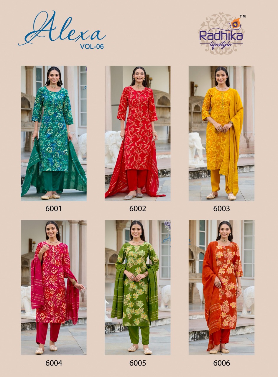 Radhika Lifestyle Alexa Vol 6 Printed Salwar Kameez Catalog collection 1