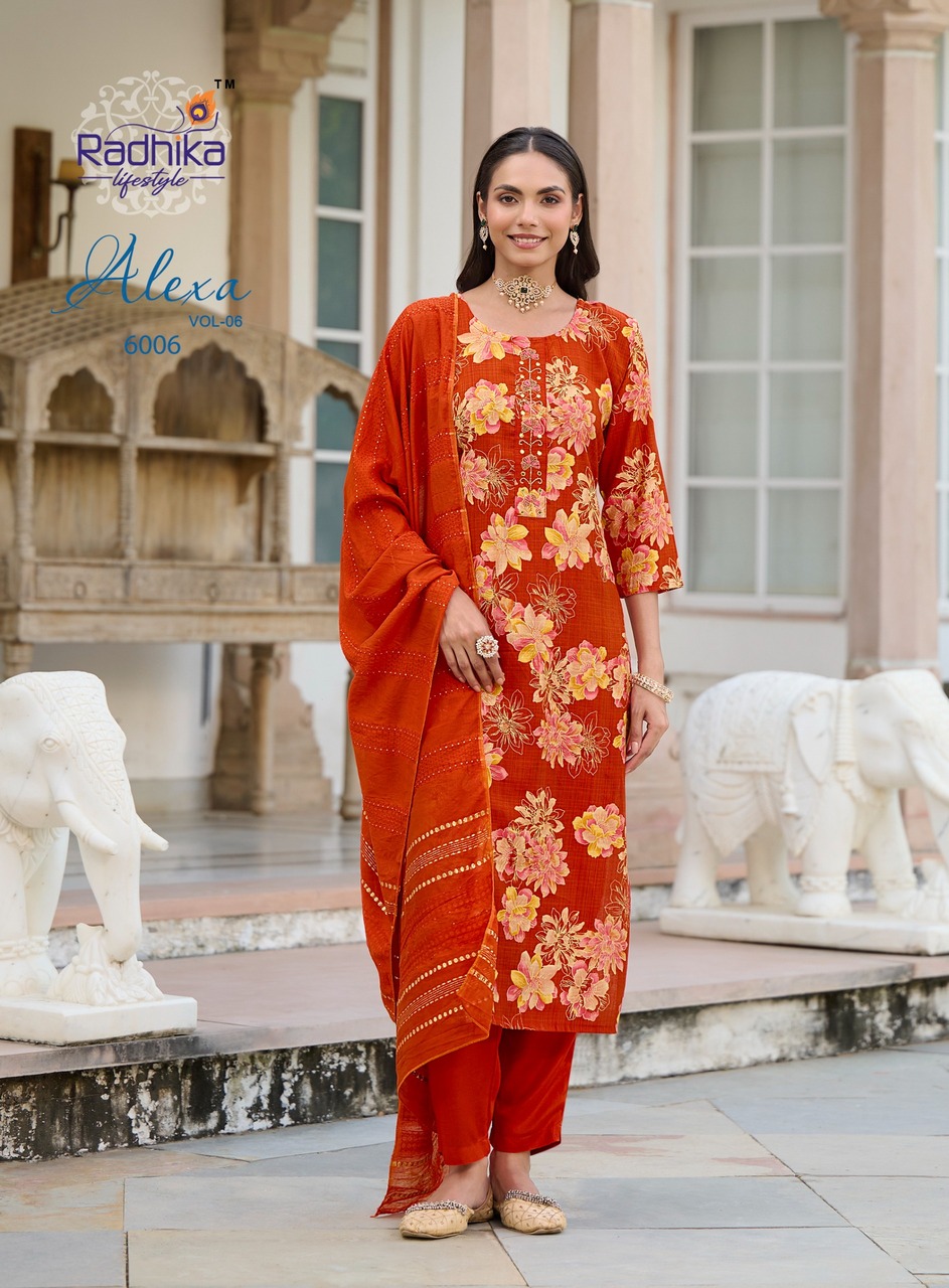 Radhika Lifestyle Alexa Vol 6 Printed Salwar Kameez Catalog collection 2