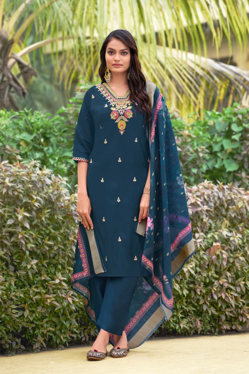 Ossm Nusrat Embroidery Salwar Kameez Catalog collection 5