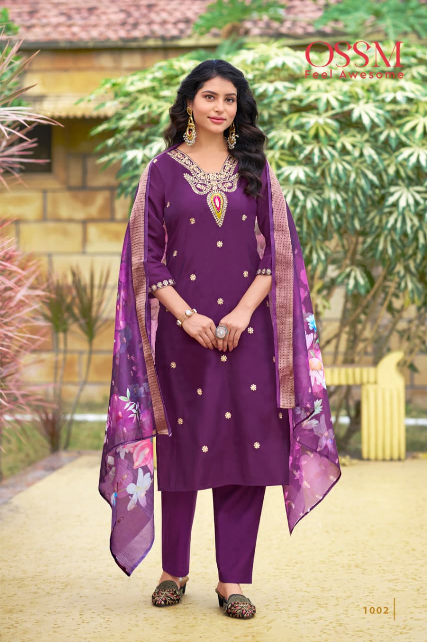 Ossm Nusrat Embroidery Salwar Kameez Catalog collection 6