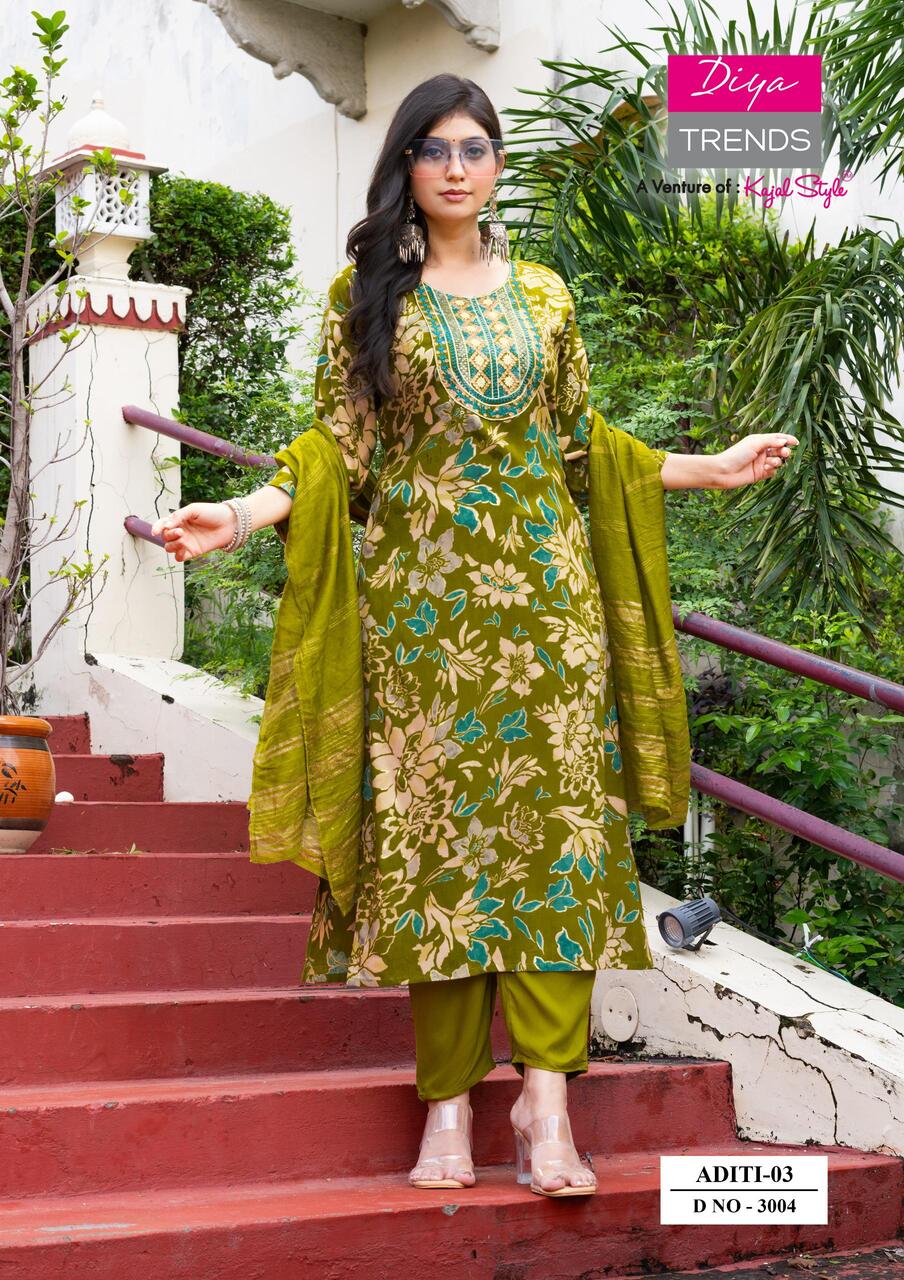 Diya Trends Aditi Vol 03 Printed Salwar Kameez Catalog collection 6