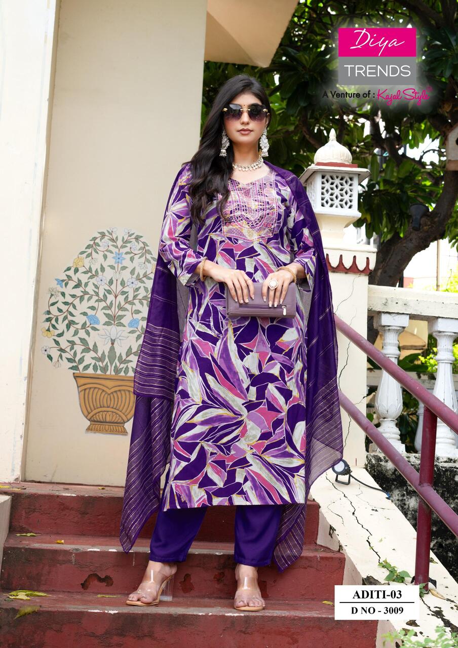 Diya Trends Aditi Vol 03 Printed Salwar Kameez Catalog collection 2
