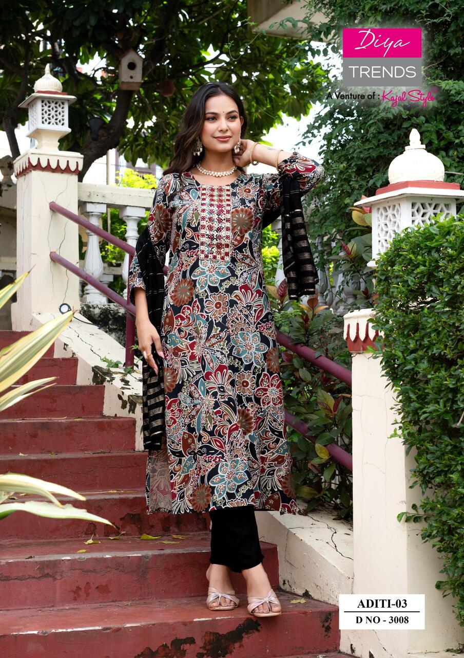 Diya Trends Aditi Vol 03 Printed Salwar Kameez Catalog collection 3