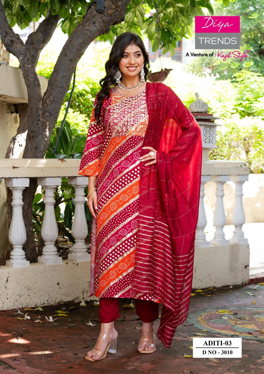 Diya Trends Aditi Vol 03 Printed Salwar Kameez Catalog collection 1