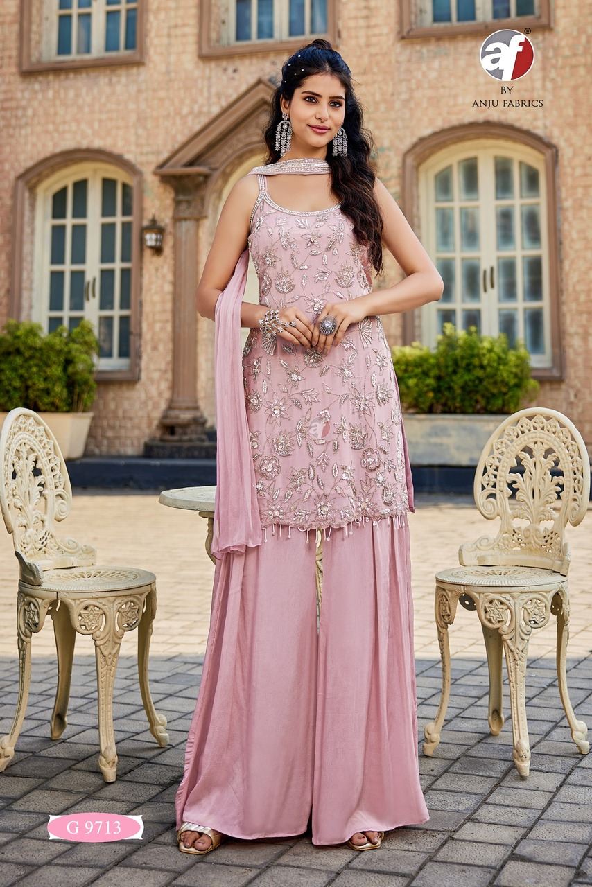 Anju Fabrics Pink Designer Suits Size Set collection 2
