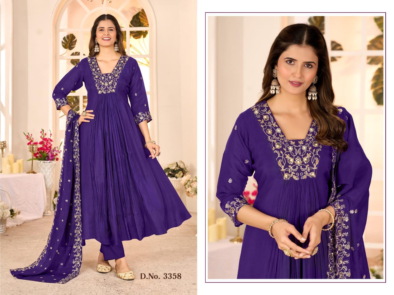 Ladies Flavour Chanderi Readymade Dress Size Set collection 2