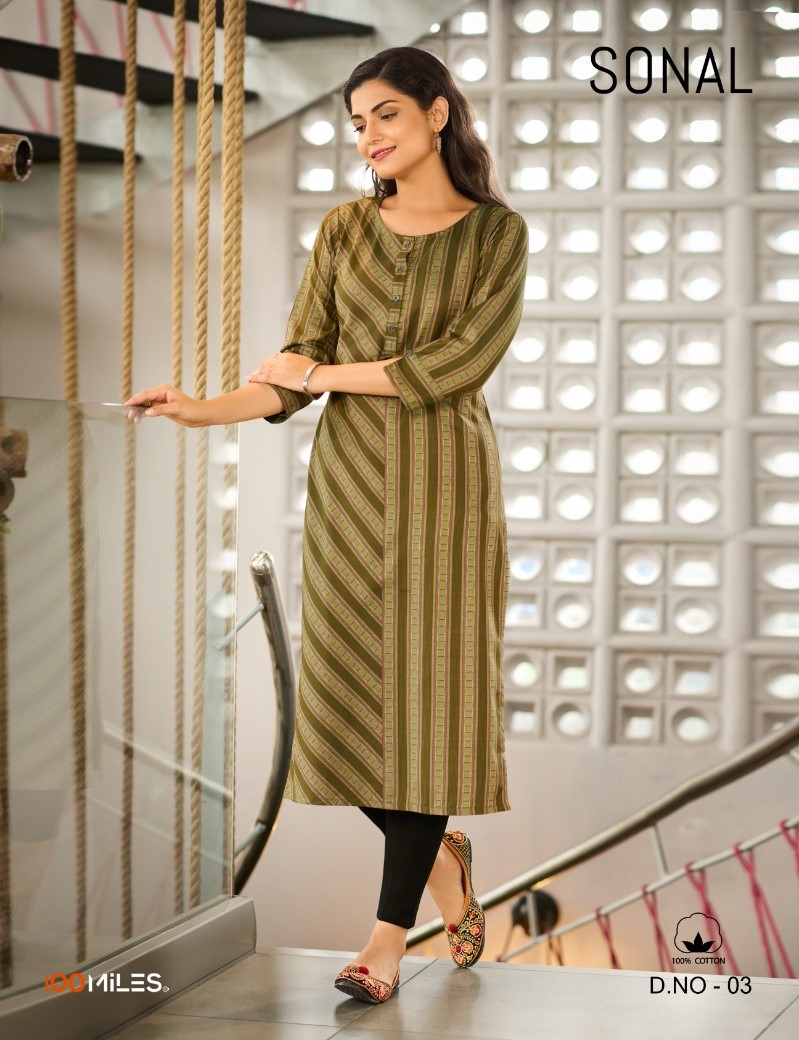 100 Miles Kurti Sonal Cotton Kurtis Catalog collection 2