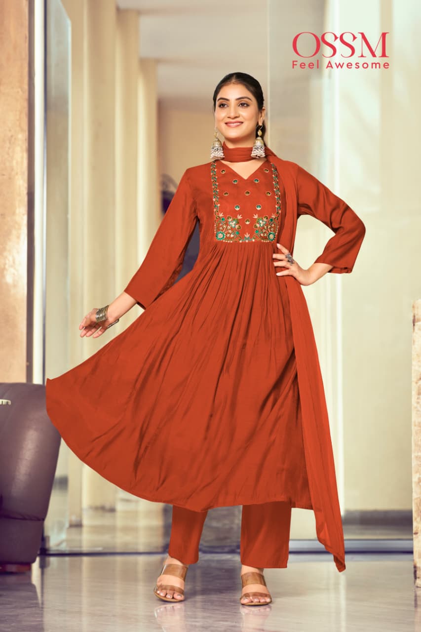 Ossm Gulmohar Embroidery Salwar Kameez Catalog collection 4