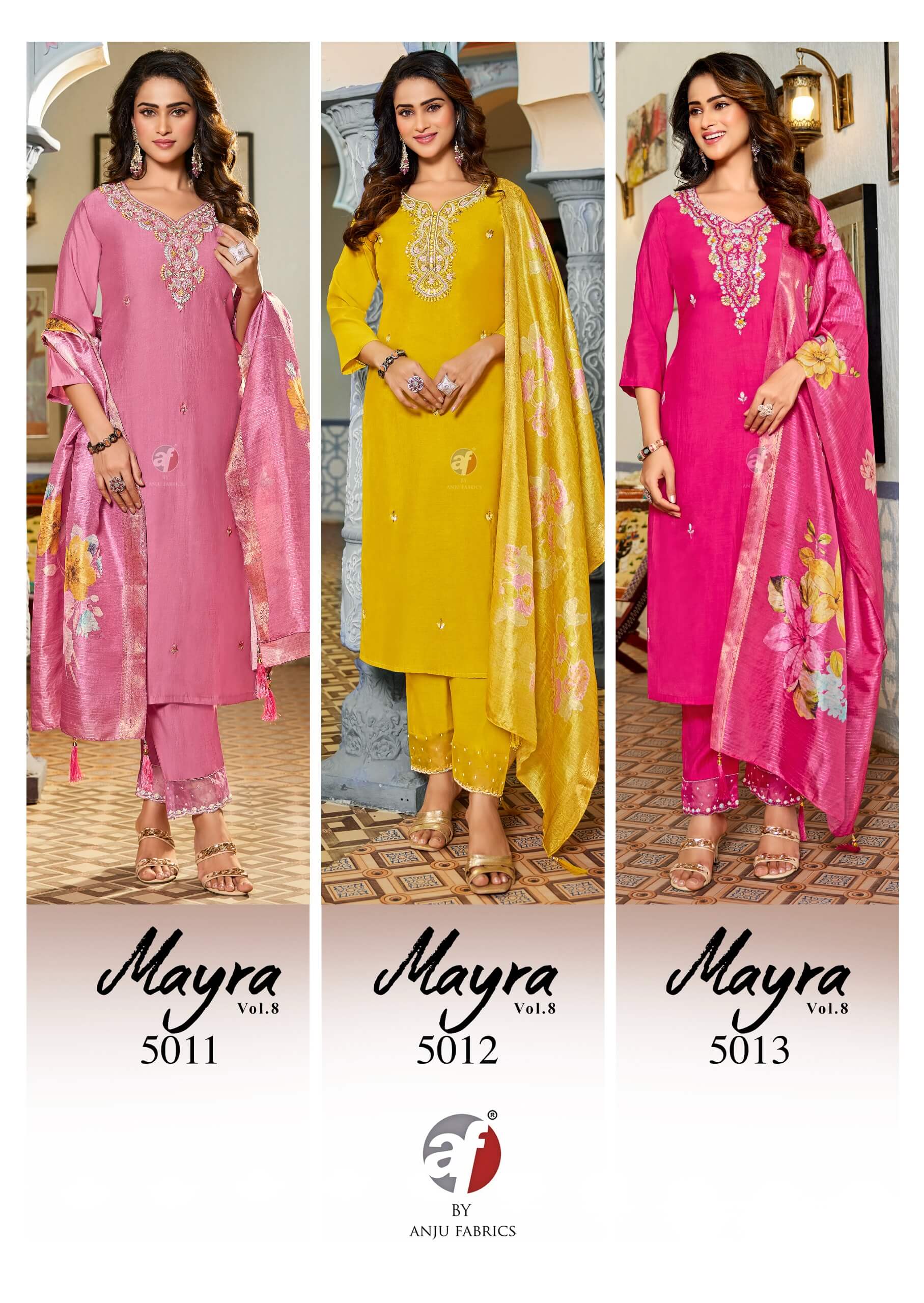 Anju Fabrics Mayra Vol 8 Readymade Dress Catalog collection 1