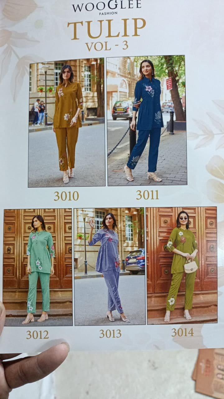 Wooglee Fashion Tulip Vol 3 Co Ord Set Catalog collection 1