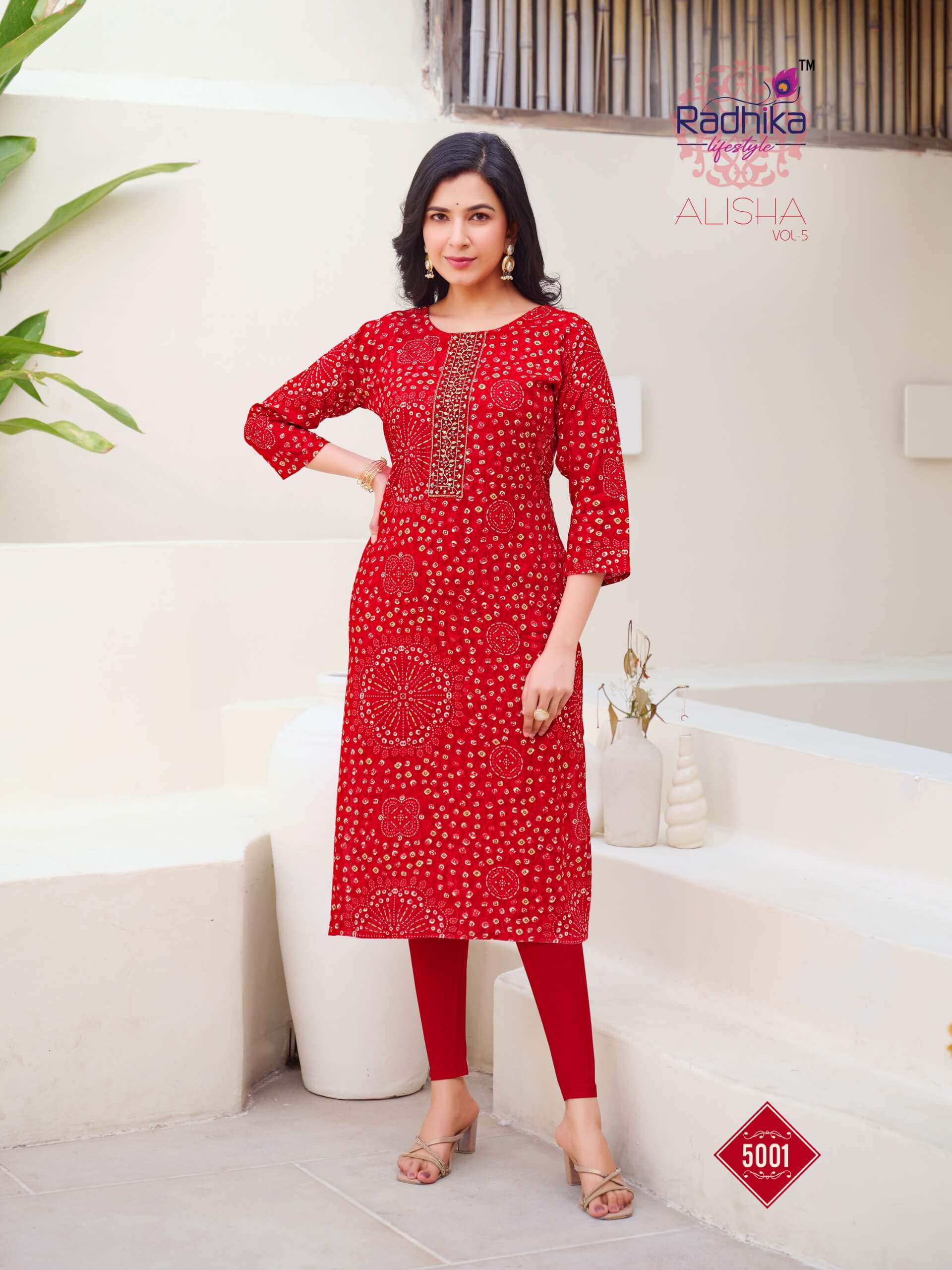 Radhika Lifestyle Alisha Vol 5 Rayon Kurti Catalog collection 2