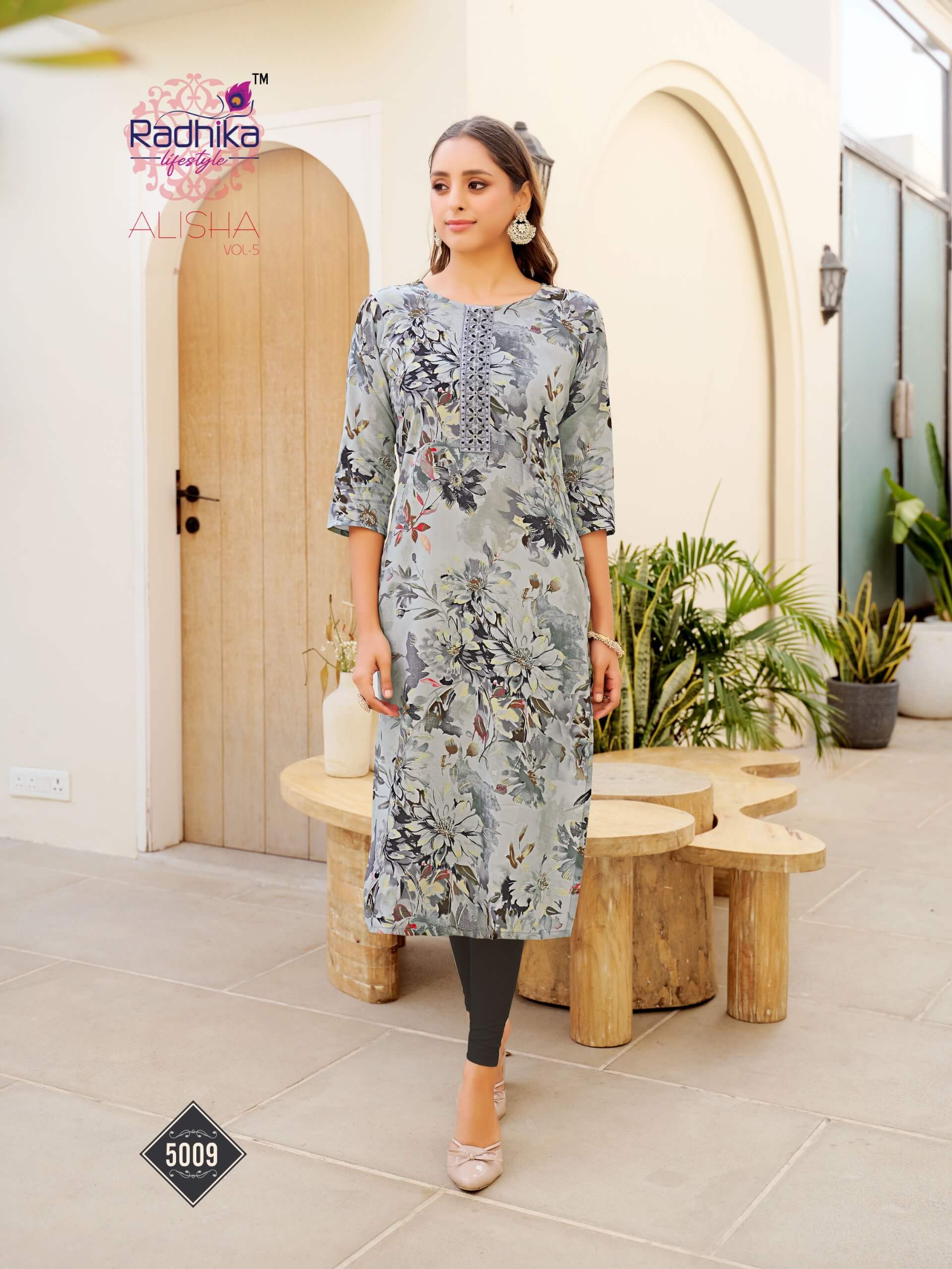 Radhika Lifestyle Alisha Vol 5 Rayon Kurti Catalog collection 9