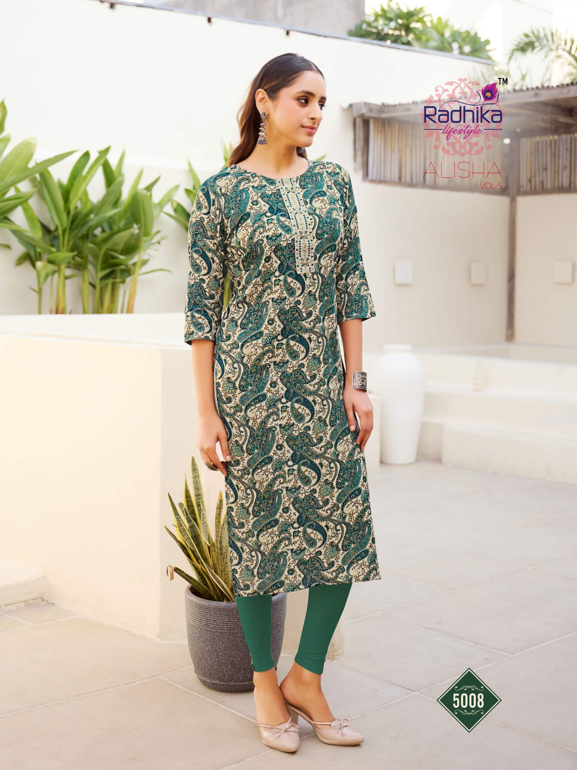 Radhika Lifestyle Alisha Vol 5 Rayon Kurti Catalog collection 1