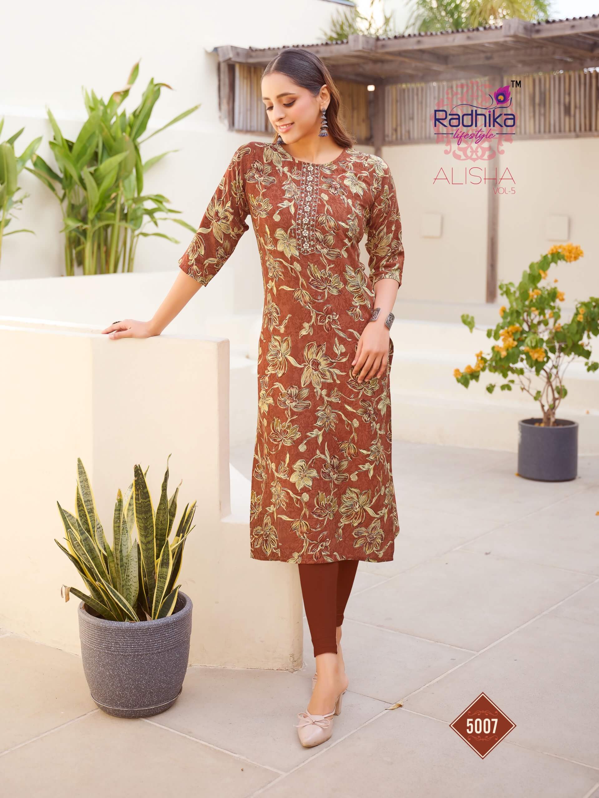 Radhika Lifestyle Alisha Vol 5 Rayon Kurti Catalog collection 11